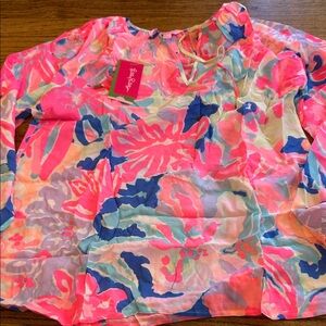Lilly Pulitzer Willa Top With Bright Assortment of Colors